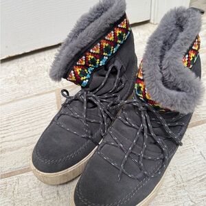 Cozy Gray Fur-Lined Women's Boots